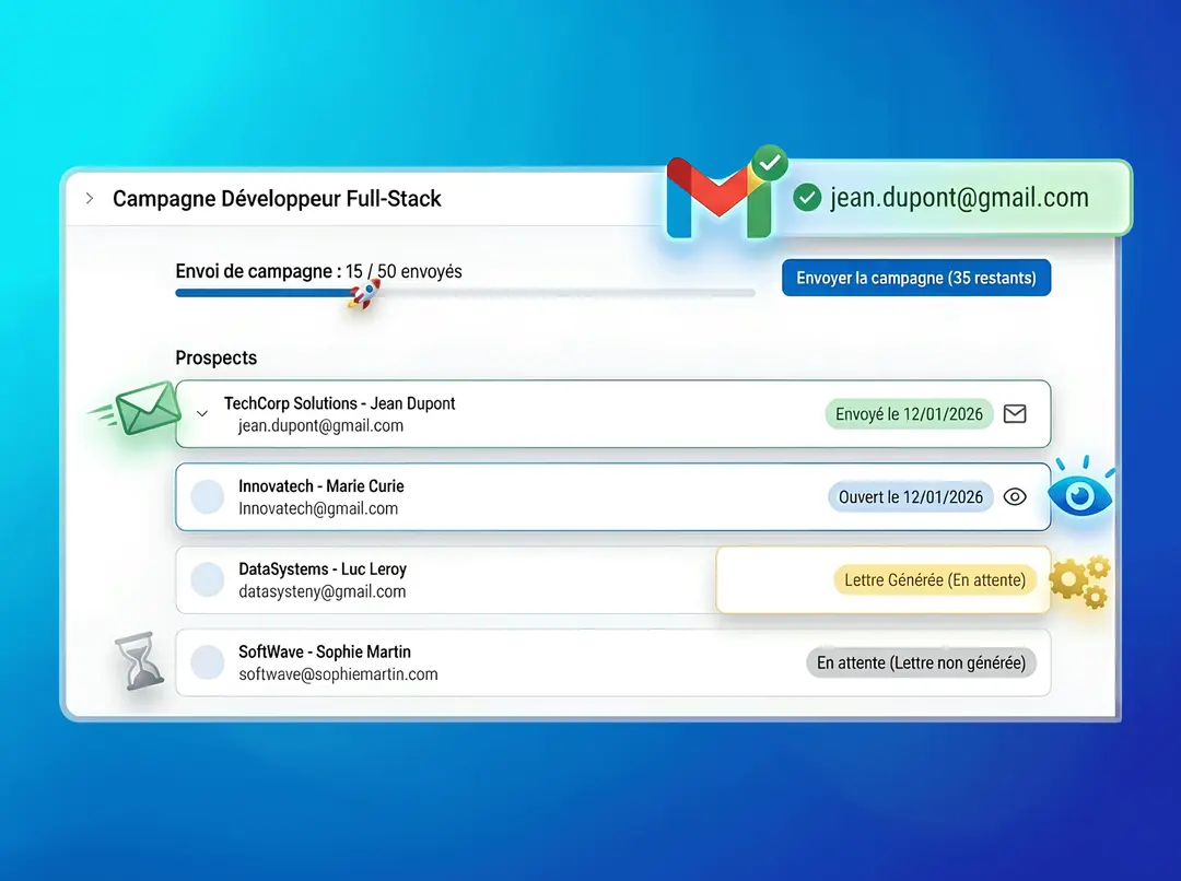 Automatic application sending via Gmail — Jobea